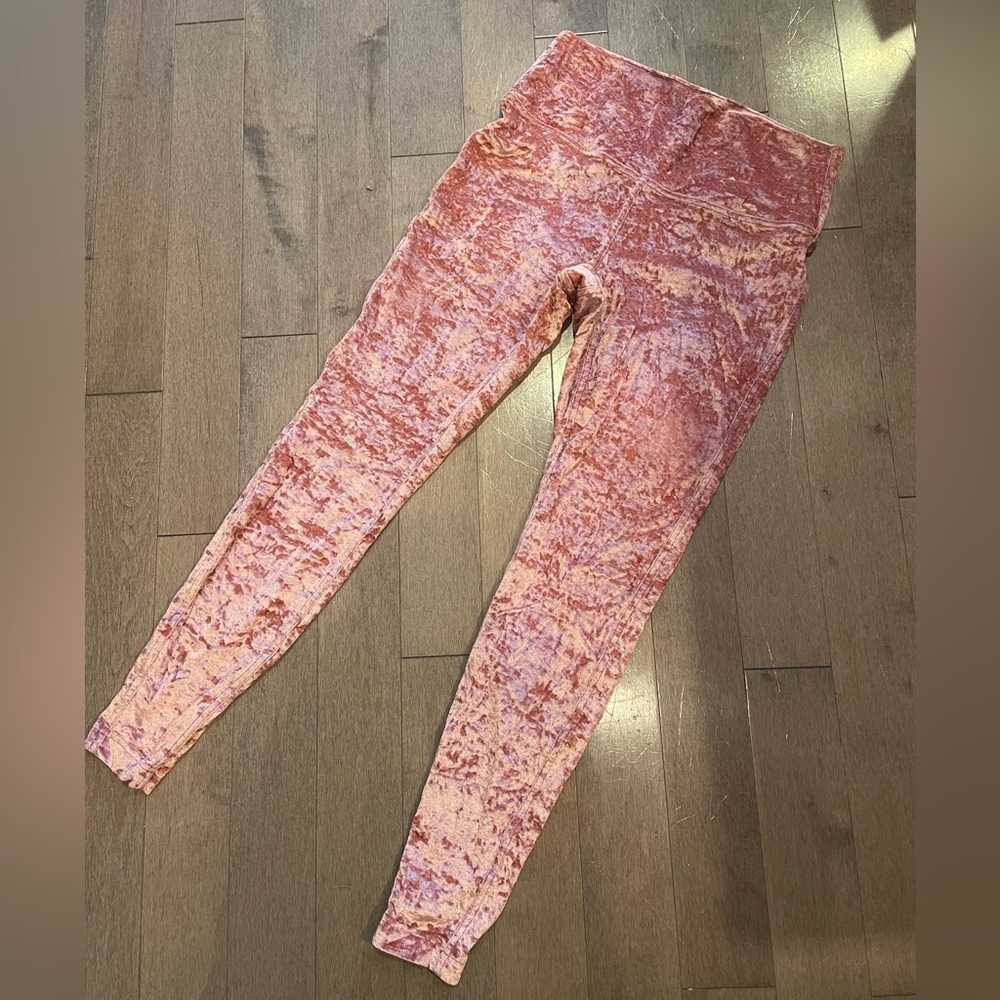 Pink velvet lululemon yoga leggings
